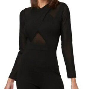 Bebe Black Mesh Peekaboo Jumpsuit